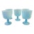 1930s Pretty set of 5 Morgantown Americana turquois blue opaline goblets // demi crystal // water / wine glasses // blue glasses For Sale