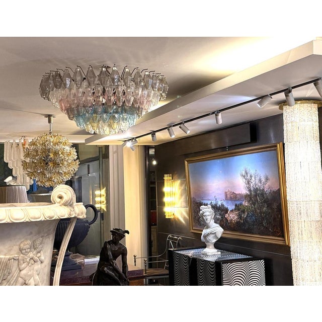 Large Poliedri Murano Glass Ceiling Light, 1990s For Sale - Image 10 of 18