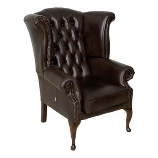 Chesterfield Chair in Dark Brown For Sale