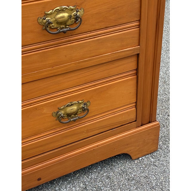 Brown English Pine Chest of Five Drawers For Sale - Image 8 of 17