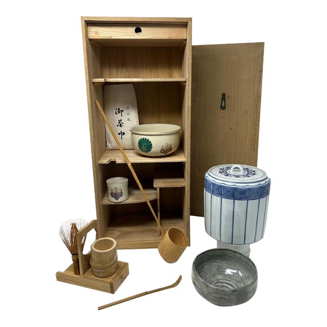 Vintage Japanese Matcha Tea Ceremony Set in Box - Chabako For Sale
