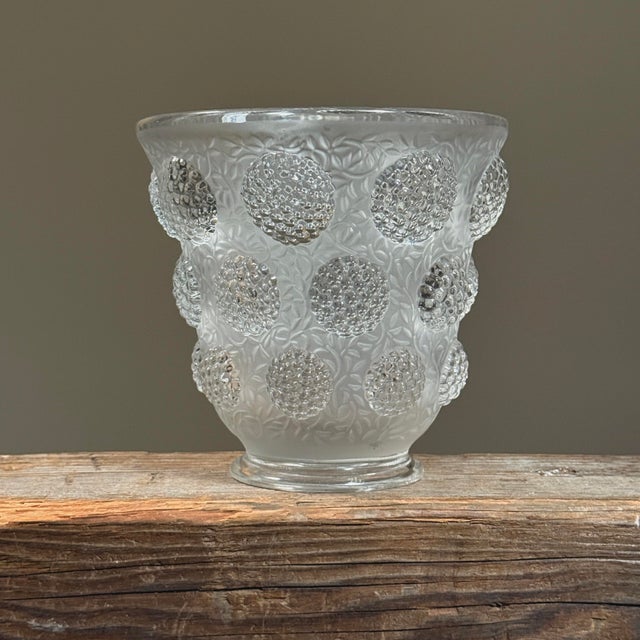 Antique Art Deco Verlys "Les Cabochons" Vase – French, ca. 1920s Signed | Museum-Quality Pressed Glass Dimensions: 6.5" H...