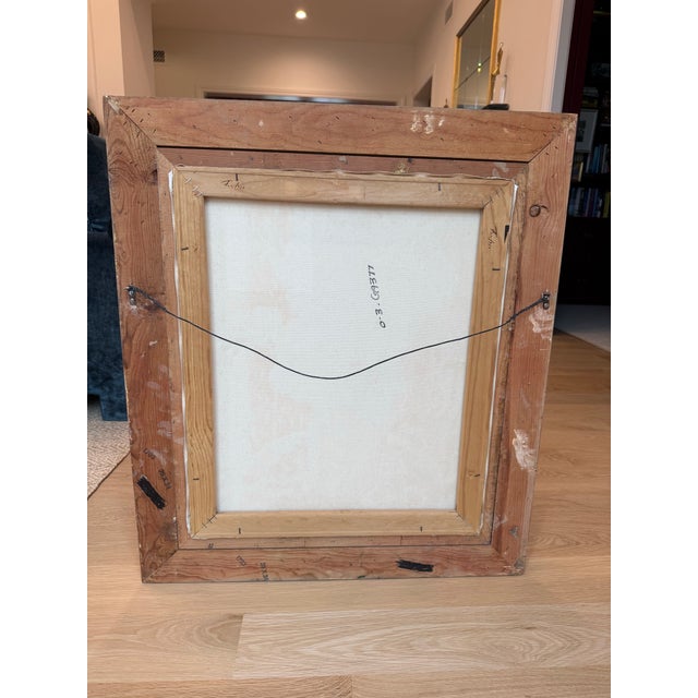 French Country Vintage Signed Expressive Floral Still Life Oil Painting in Carved Giltwood Frame - 27" X 33" For Sale - Image 3 of 8