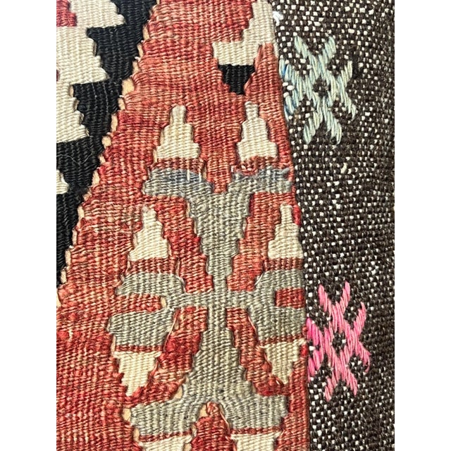 Rustic Southwestern Kilim Vintage Pillow For Sale - Image 3 of 5