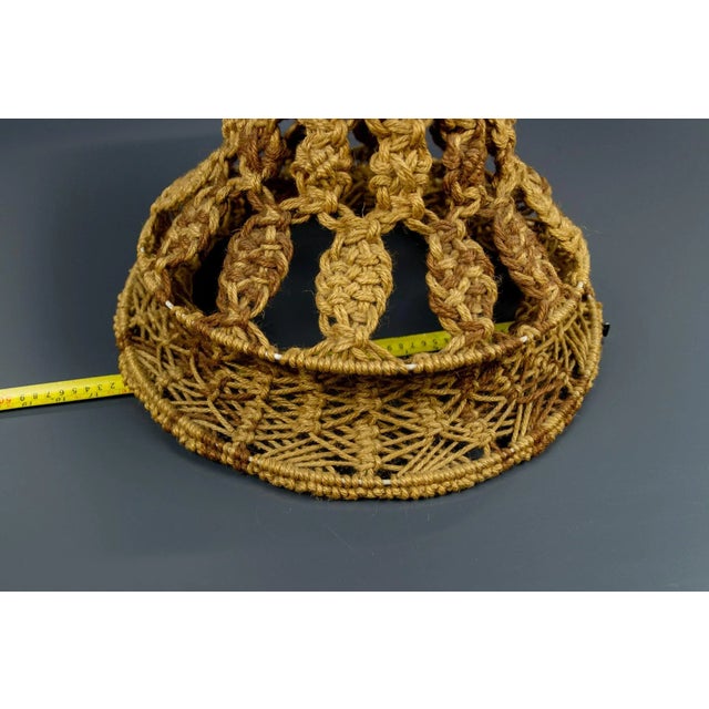 Vintage Handmade Braided Macramé Pendant Light Fixture, 1970s For Sale - Image 18 of 18