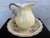 Vintage Hand-Painted Japanese Porcelain Pitcher & Basin Set With Gilt Scroll Handle – Yellow Rose Motif For Sale - Image 4 of 12