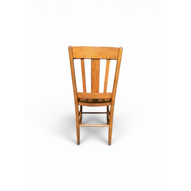 Set of 4 Antique Mission Style Solid Tiger Oak Dining Chairs For Sale In New York - Image 6 of 10