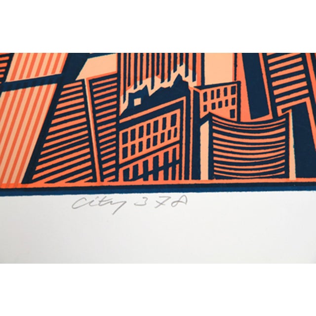 Surrealism Risaburo Kimura, City 378, Silkscreen For Sale - Image 3 of 3