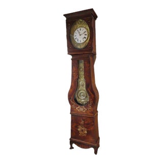 Gorgeous French Grandfather Clock With Hand Painted Florals For Sale