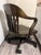 Mid 20th Century VIntage Custom Kintsugi Brass Inlay White Oak Banker’s Chair – Ebonized Executive Desk Chair For Sale - Image 5 of 9
