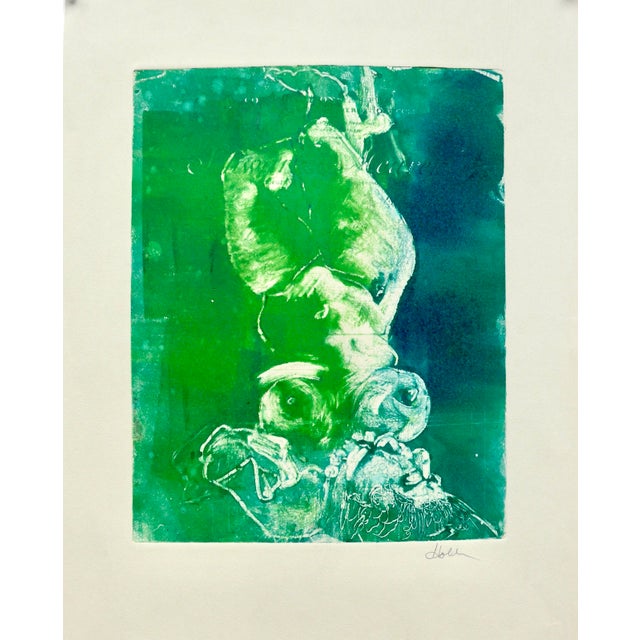 "Mermaid in Green" Fine Art Monotype by Martha Holden For Sale In Los Angeles - Image 6 of 6