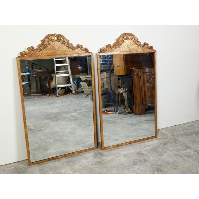 Traditional Pair of 19th Century Carved Giltwood Fragments Mounted on Custom Metal Frames For Sale - Image 3 of 8