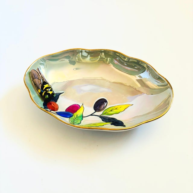 Art Deco Noritake Lusterware Art Porcelain Bowl With Cicada For Sale - Image 3 of 10