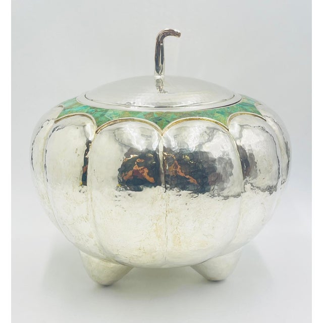 Emilia Castillo 1980s Rare Emilia Castillo Taxco Serving Covered "Pumpkin" Bowl, Mexican Modernism For Sale - Image 4 of 17