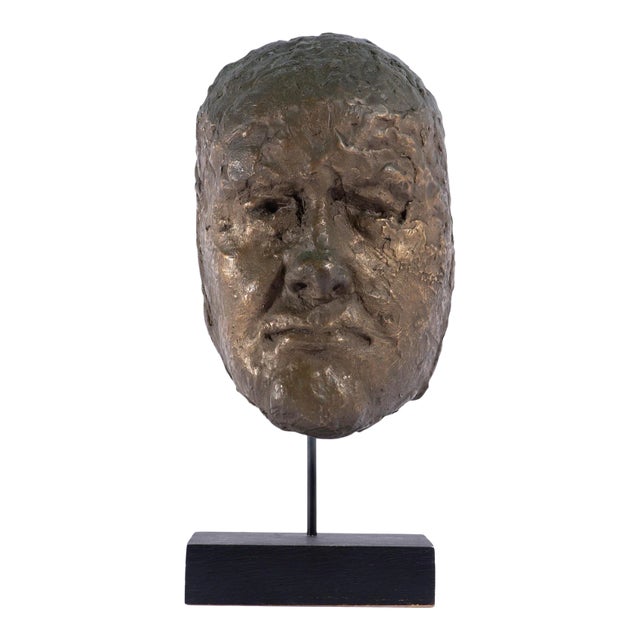 Abstract Bronze Sculpture of a Face For Sale