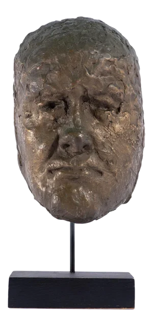 Abstract Bronze Sculpture of a Face