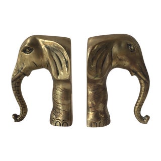 Vintage Elephant Bookends - A Pair For Sale
