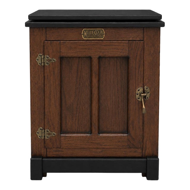 Pair of White Clad Icebox Nightstands in Old Chapel Satin Walnut™ & Onyx Reserve Finish For Sale