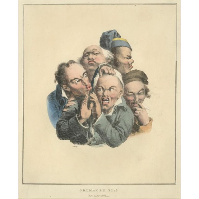 Louis-Léopold Boilly, Grimaces Plate 1, 1823, Lithograph For Sale - Image 3 of 10