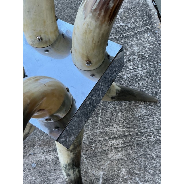 Vintage Steer Horn Table Pedestal For Sale - Image 12 of 12