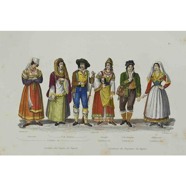 Costumes of the Reign of Naples, Etching, 19th Century For Sale