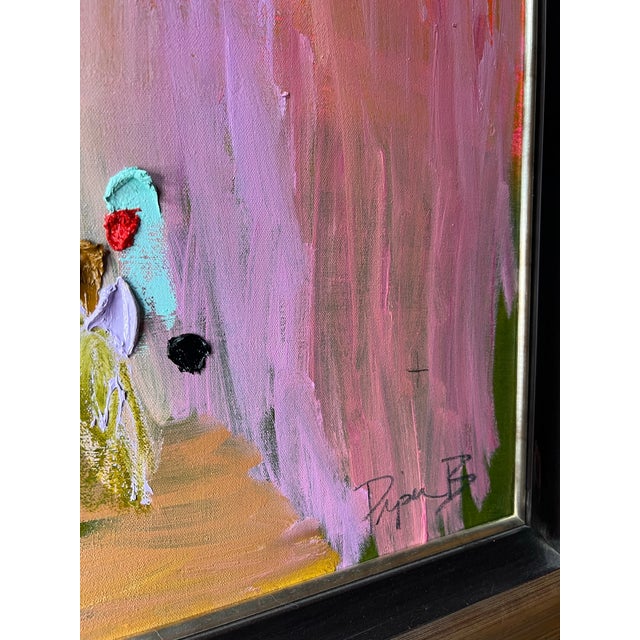 2020s Pink Abstract Oil Painting by Piper Bridwell “Cherry on Top” For Sale - Image 5 of 7