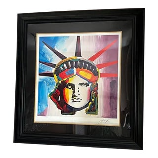 Late 20th Century Peter Max, "Liberty Head" Serigraph Ini Color, Signed For Sale