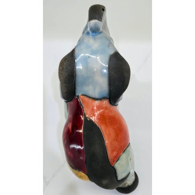 Ceramic Colorful Xochiquetzal Mexican Pottery Elephant – Handcrafted Folk Art Figurine For Sale - Image 7 of 9