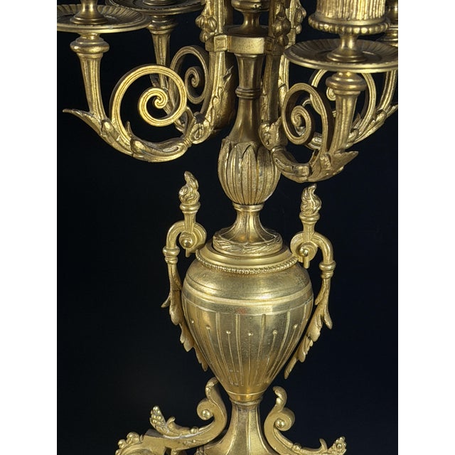 French Napoleon III Gilt Bronze Clock Garniture with Japy Frères Movement, France, Set of 3 For Sale - Image 14 of 18