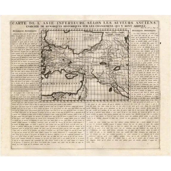 Early 18th Century Antique Map of Asia Minor and Cyprus with Historical Notes, 1732 For Sale - Image 5 of 5