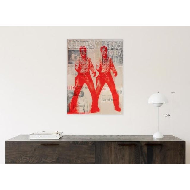 Elvis Presley Pop Art. Acrylic and silkscreen on canvas. Ready to hang with signature at the back.