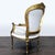 Vintage White Upholstered Lounge Chair With Ornate Gold Wooden Frame For Sale - Image 4 of 16