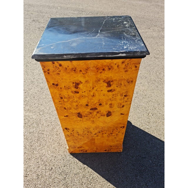 Bedside/Side Elm With Black Marble Table/Desk With Large Storage For Sale - Image 9 of 13