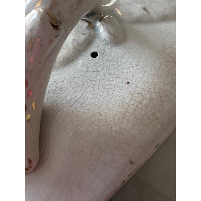 Ceramic Antique English Ironstone Cheese Dish With Bird Motif, C. 1900 For Sale - Image 7 of 11