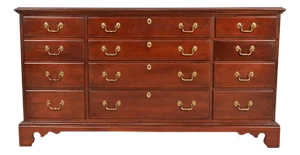Henkel Harris Style Georgian Solid Mahogany Twelve-Drawer Dresser