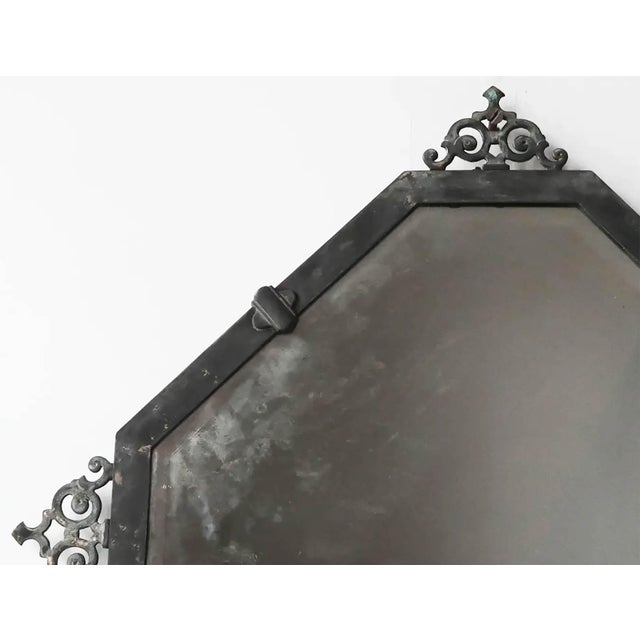 1910s Antique Brass Renaissance Style Bevel Edged Wall Mirror, 1910 For Sale - Image 5 of 11