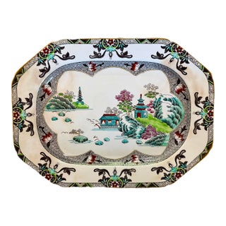 19th C. English Spode Chinoiserie Platter For Sale