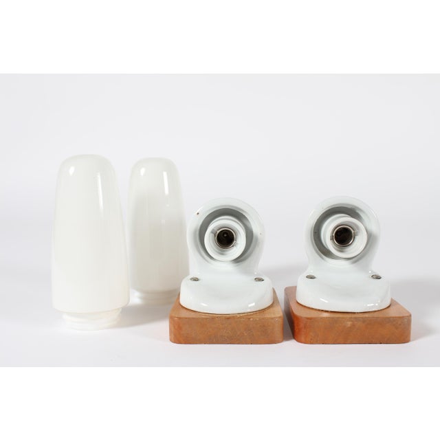 Vintage Bauhaus Glass Sconces by Wilhelm Wagenfeld, 1950s, Set of 2 For Sale - Image 6 of 8