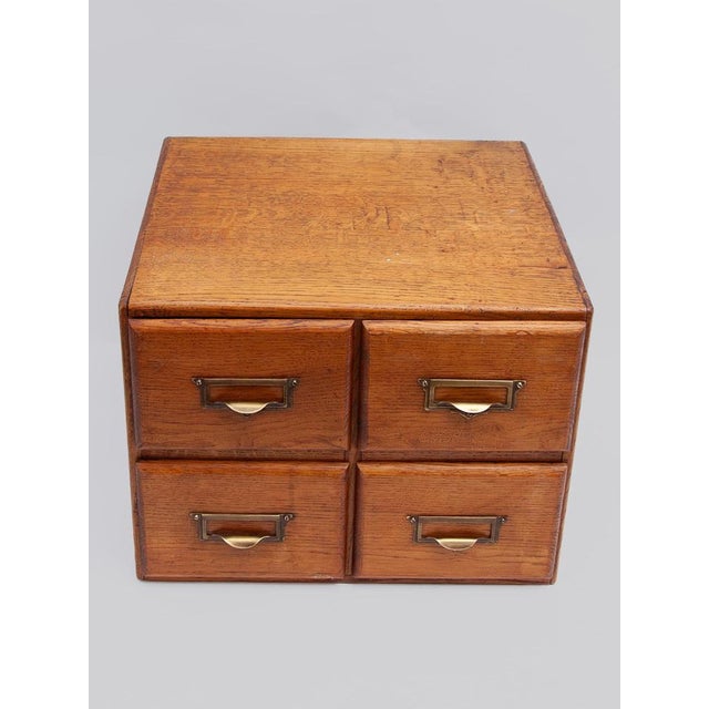 Industrial 4-Drawer Archive Desk Cabinet, 1930s For Sale - Image 3 of 13