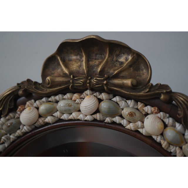 Traditional 1990s Maitland Smith Seashell & Metal Vanity Mantel Mirror For Sale - Image 3 of 11