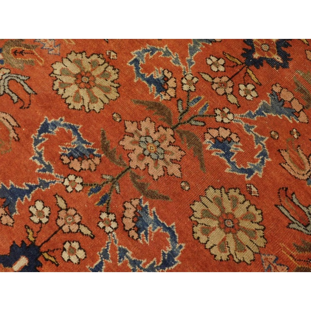 Ruby Red Antique Persian Mahal Rug For Sale - Image 8 of 13