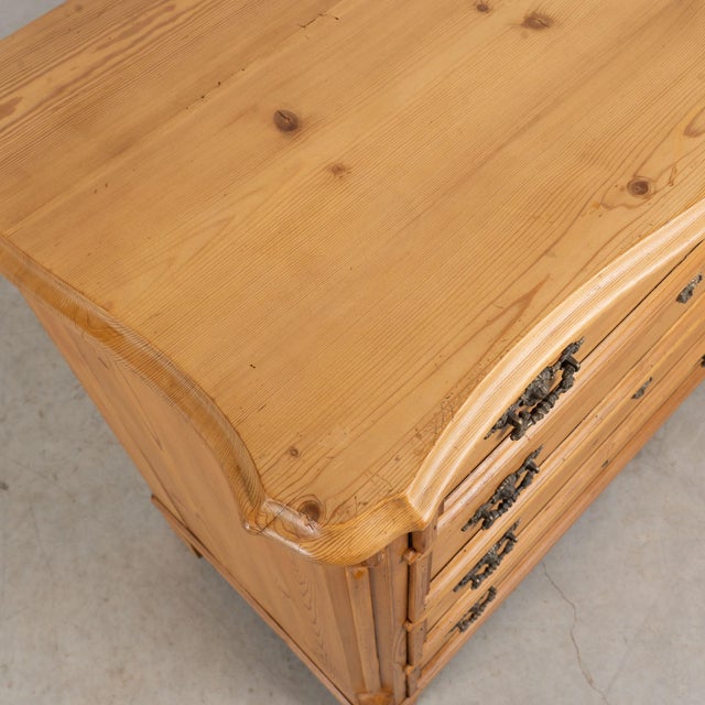 19th Century Danish Waxed Pine Chest of Four Drawers For Sale - Image 6 of 13