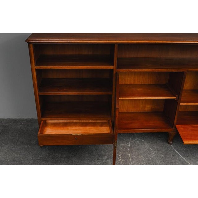 Large Early 20th Century Art Nouveau Bookcase in Walnut For Sale - Image 9 of 18