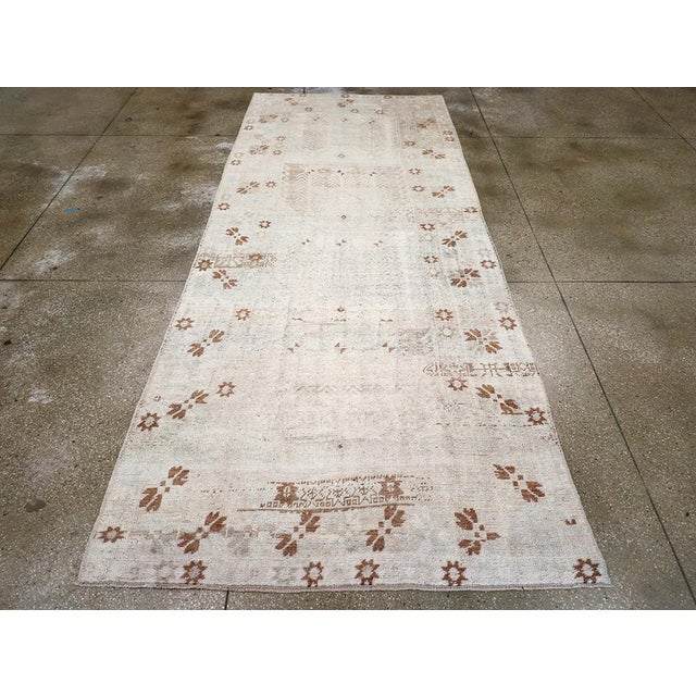 Galerie Shabab Collection Mid-20th Century Turkish Anatolian Wide Gallery Runner For Sale - Image 4 of 10