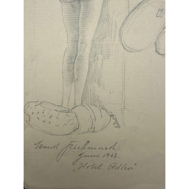 Carl Heinz Berberich, Nude Drawing, 1923, Pencil For Sale - Image 6 of 13