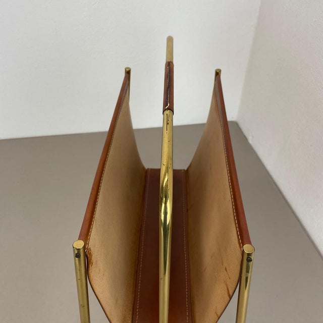 Brass and Leather Model 274 Magazine Holder from Carl Auböck, Austria, 1950s For Sale - Image 17 of 18