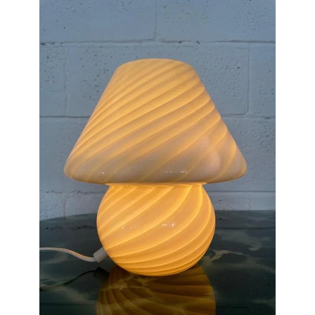 Murano Swirl Mushroom in Yellow Cream, 1970s, in Good conditions. Designed 1970 to 1979 This piece is attributed to the...