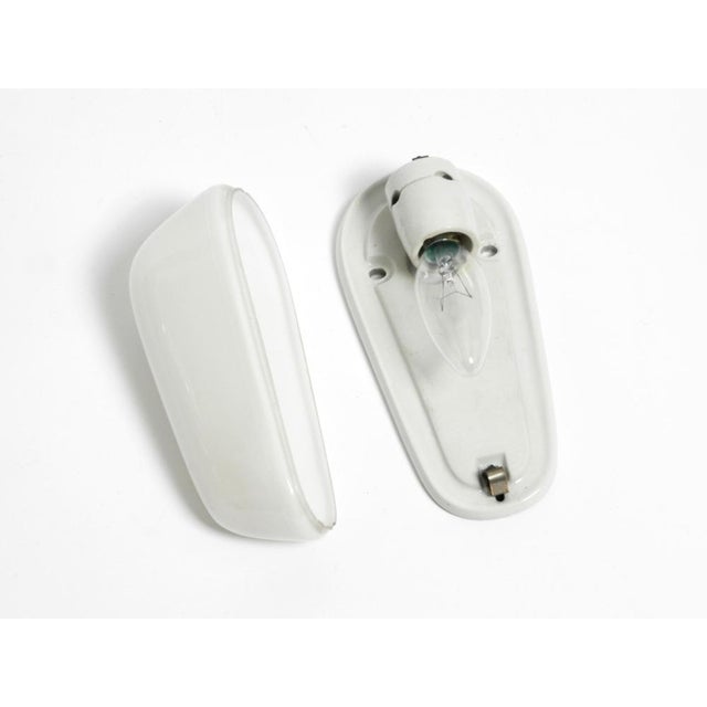 Ceramic Mid-Century Modern Wagenfeld Glass Ceramic Wall Lamp by Wilhelm Wagenfeld for Lindner, 1950s For Sale - Image 7 of 12