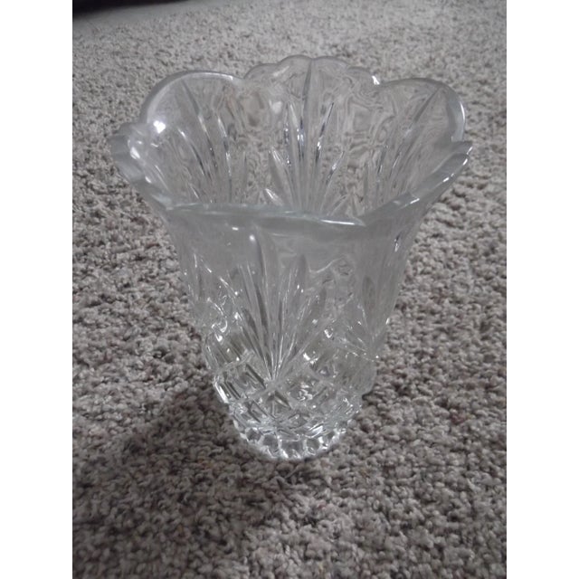 Like new Cut Crystal Vase with Detailed Tulip Edging. This vase was never used, it was always kept in the china cabinet....