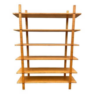 Large Vintage Wooden Bookcase, 1970s For Sale